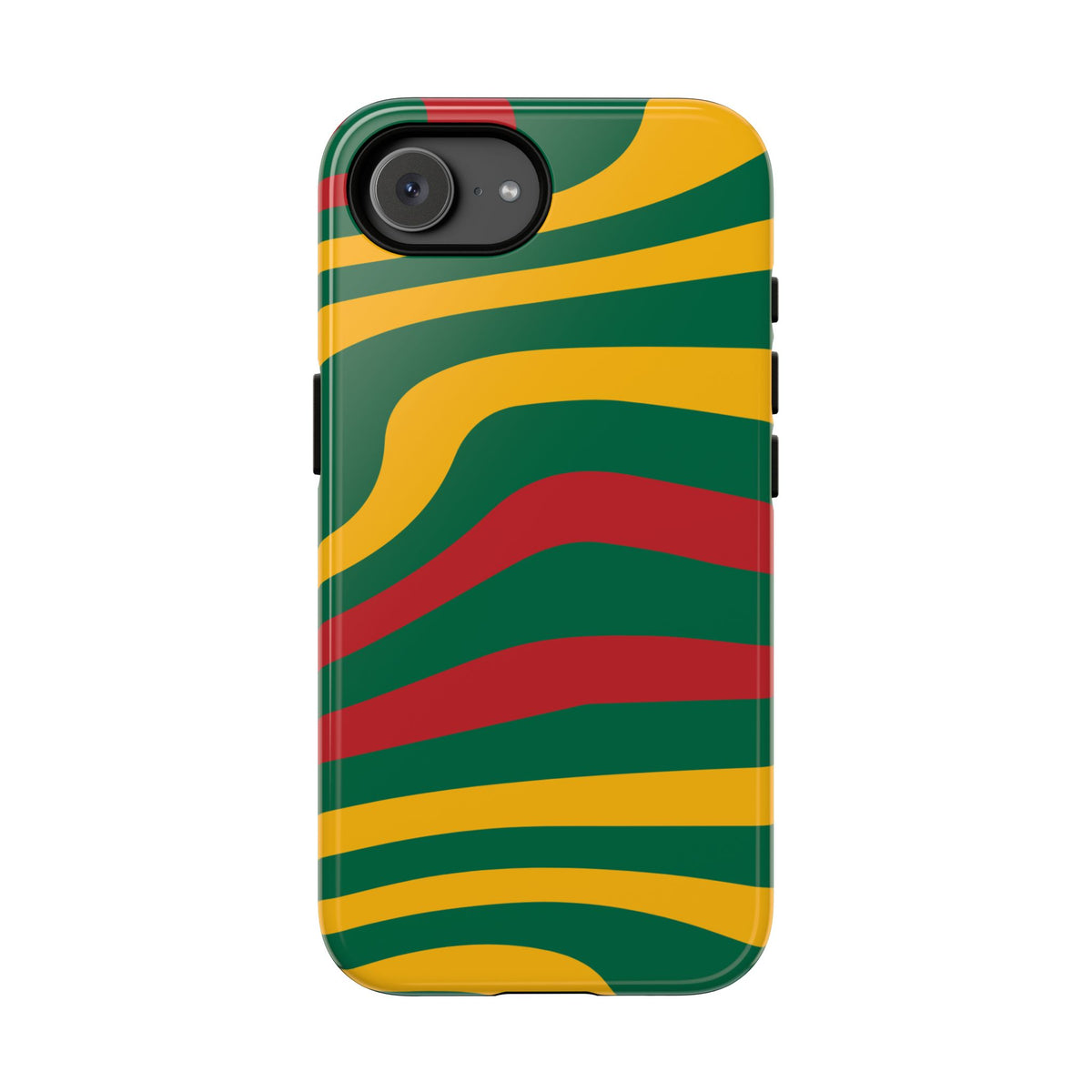 Phone Case — Retro Wavy Stripes in Green, Yellow & Red