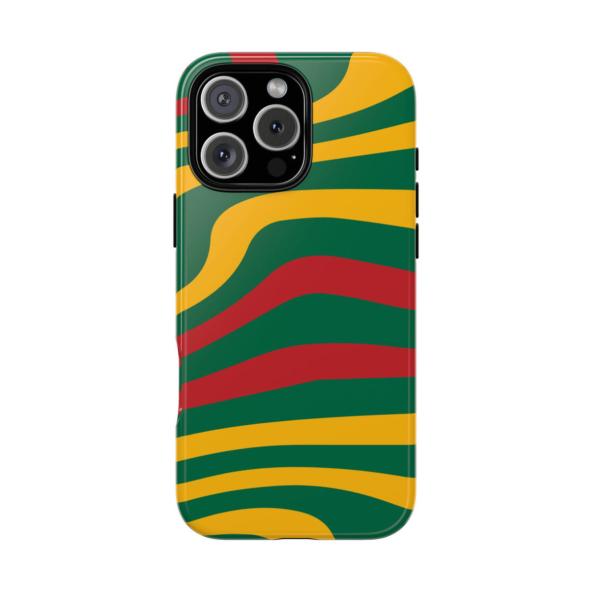Phone Case — Retro Wavy Stripes in Green, Yellow & Red