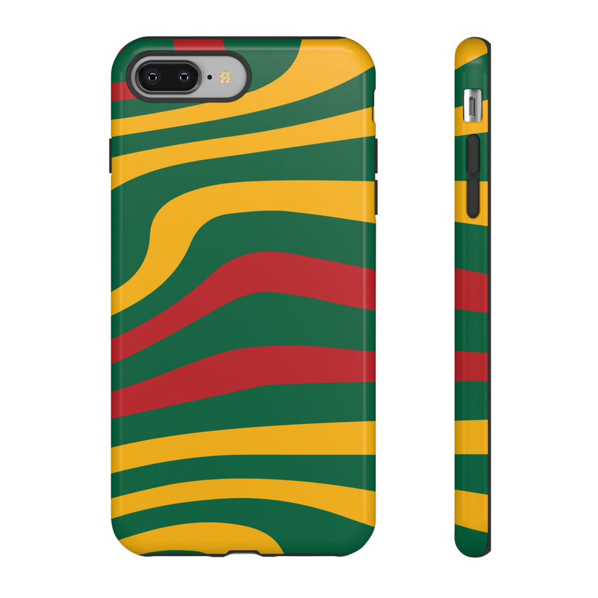 Phone Case — Retro Wavy Stripes in Green, Yellow & Red