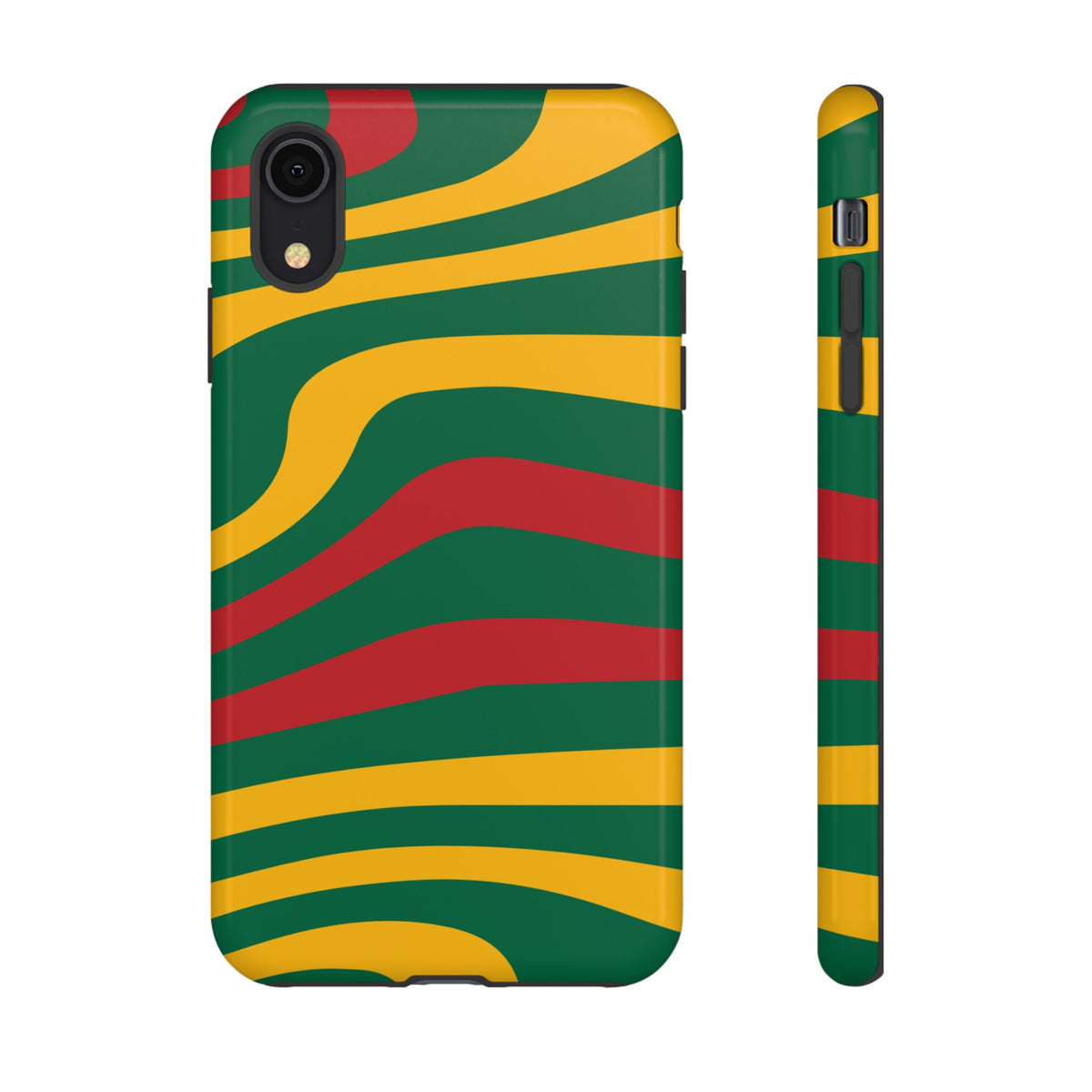 Phone Case — Retro Wavy Stripes in Green, Yellow & Red