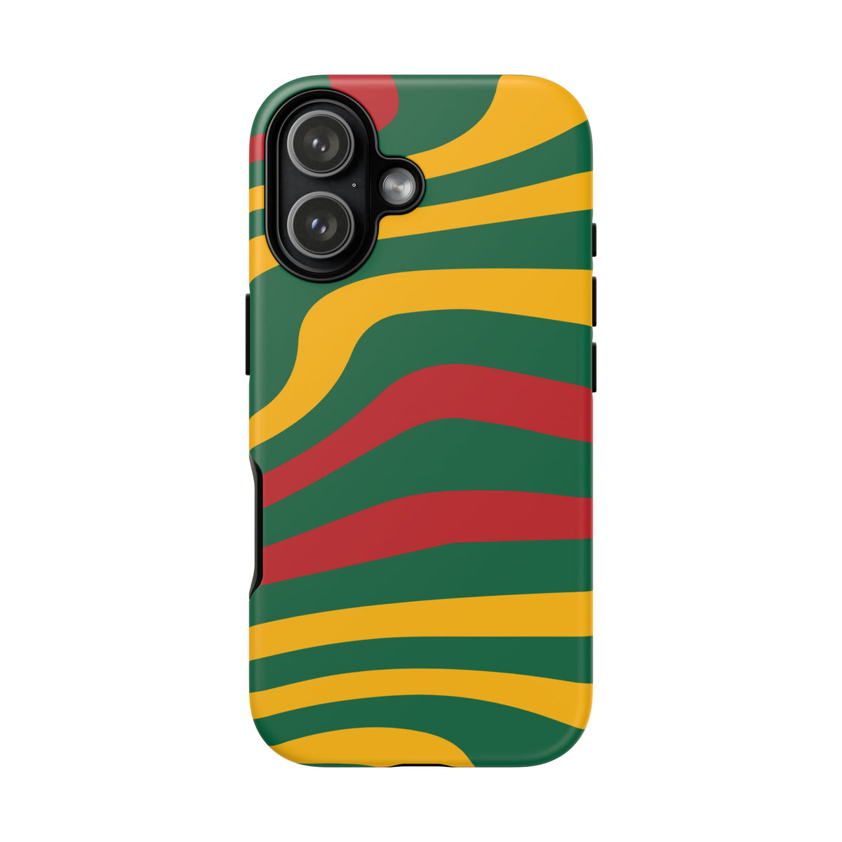 Phone Case — Retro Wavy Stripes in Green, Yellow & Red