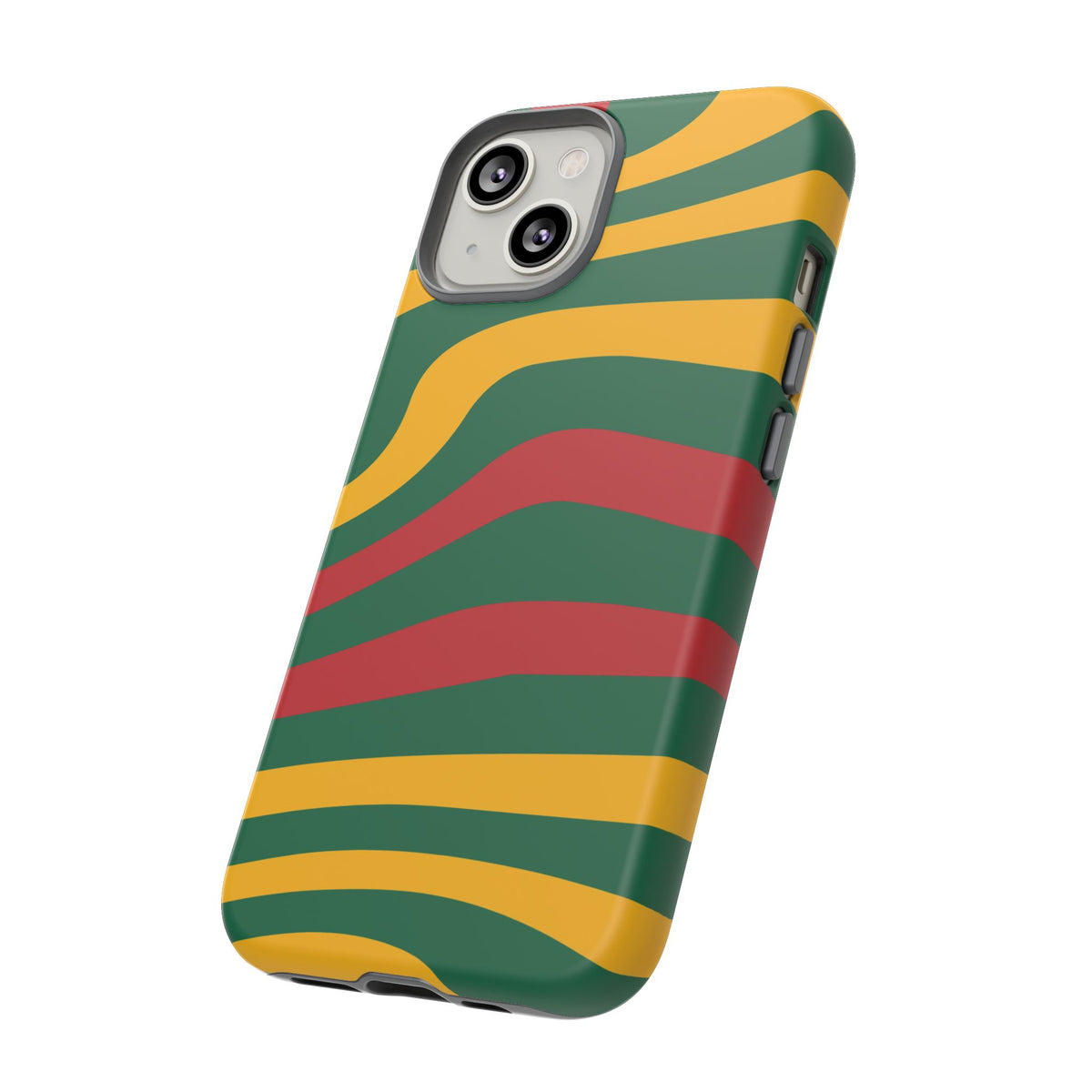Phone Case — Retro Wavy Stripes in Green, Yellow & Red