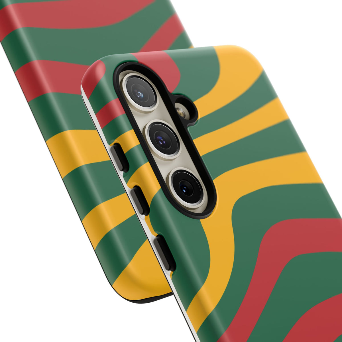Phone Case — Retro Wavy Stripes in Green, Yellow & Red