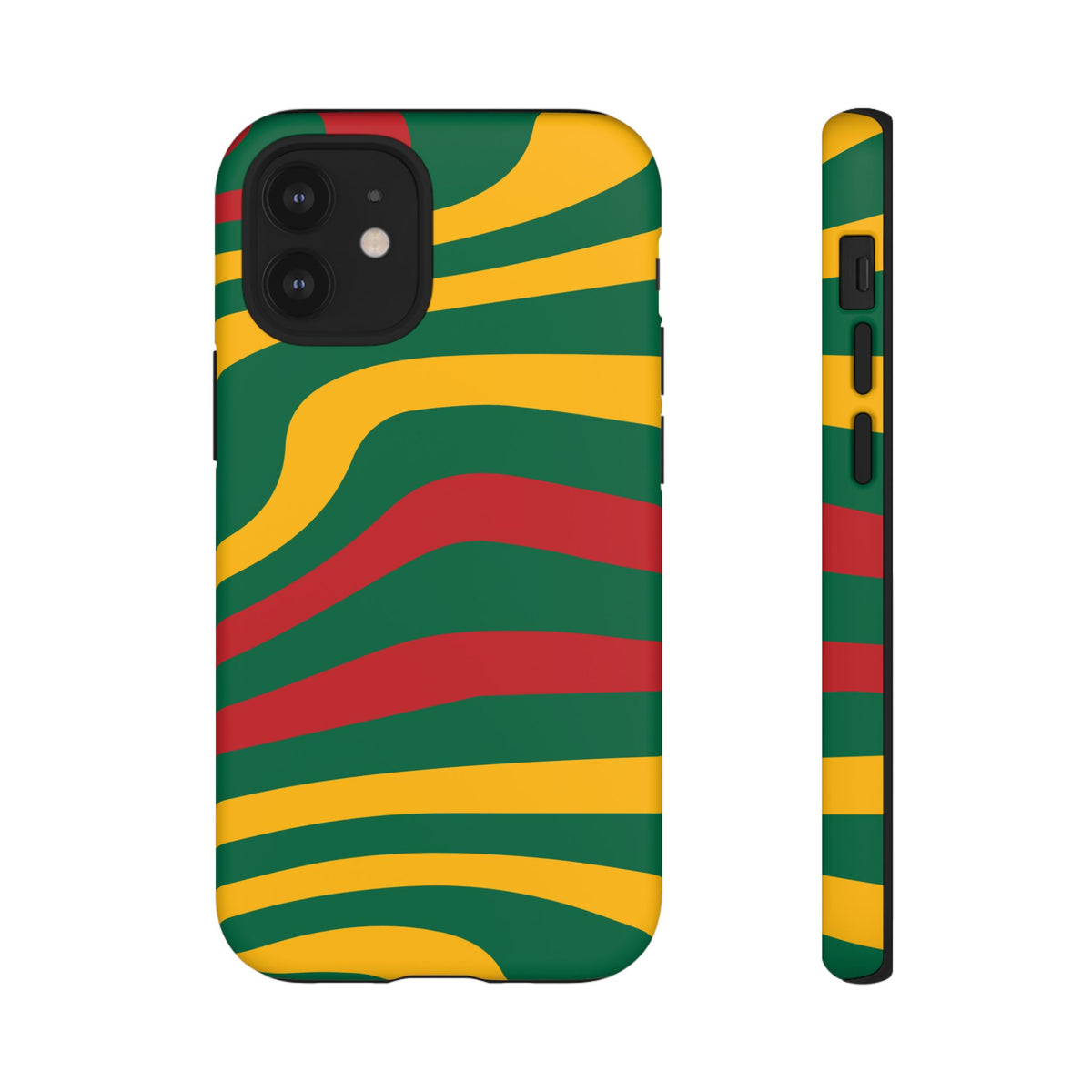 Phone Case — Retro Wavy Stripes in Green, Yellow & Red