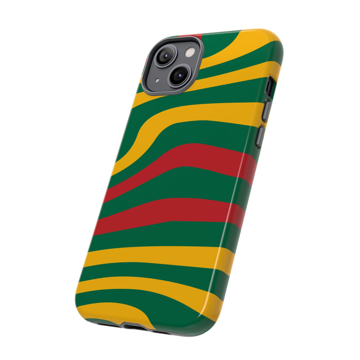 Phone Case — Retro Wavy Stripes in Green, Yellow & Red