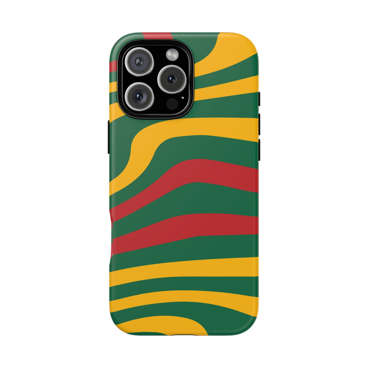 Phone Case — Retro Wavy Stripes in Green, Yellow & Red