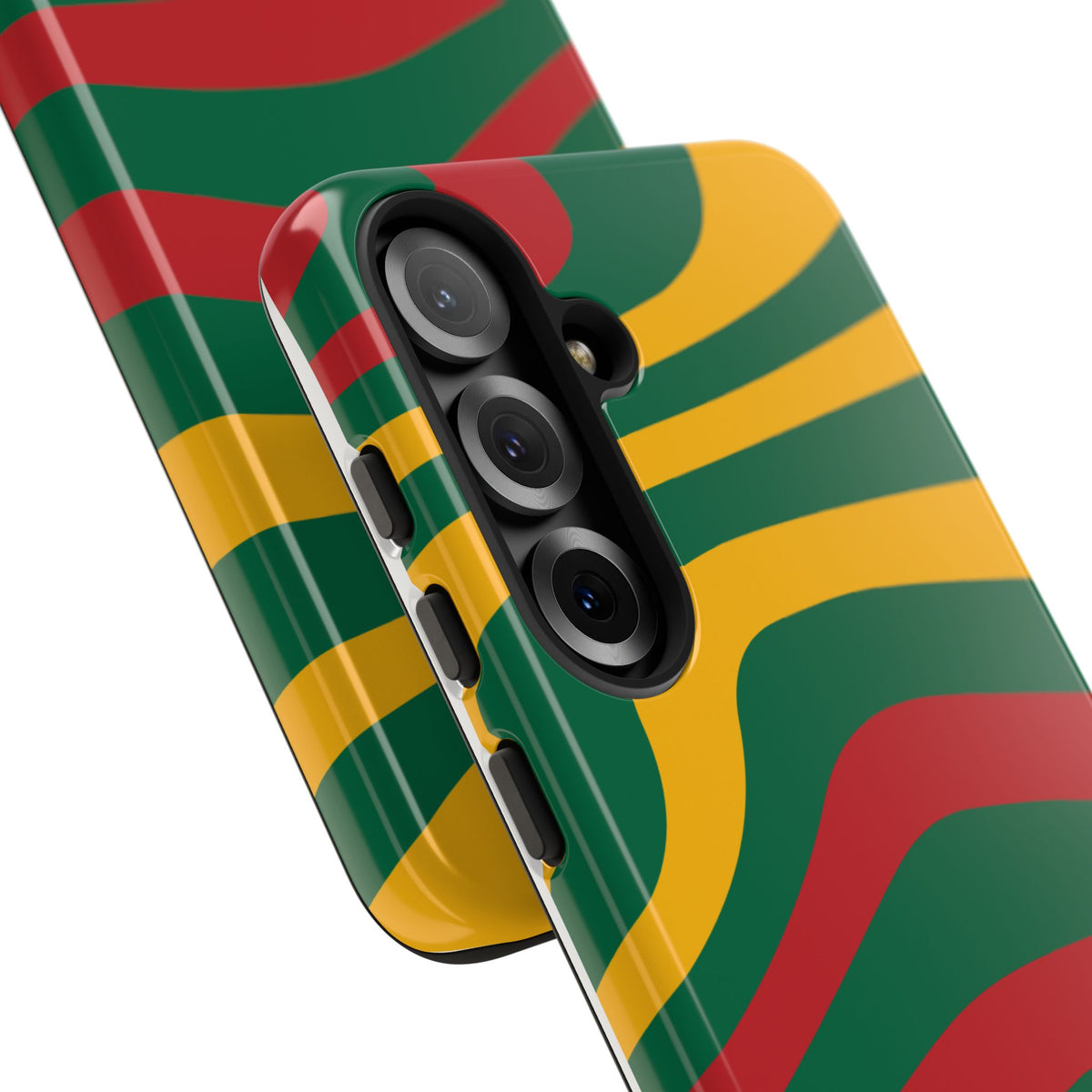 Phone Case — Retro Wavy Stripes in Green, Yellow & Red