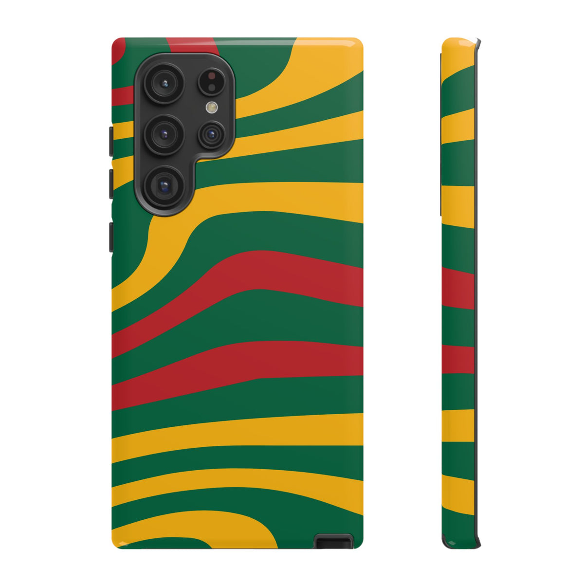 Phone Case — Retro Wavy Stripes in Green, Yellow & Red