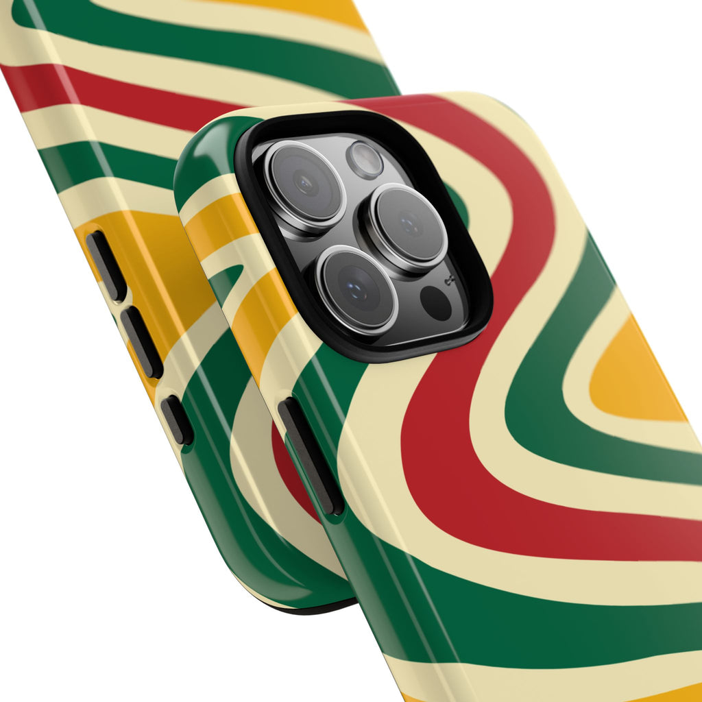 Copy of Retro Swirl Tough Phone Case — Green Red Yellow Abstract Design