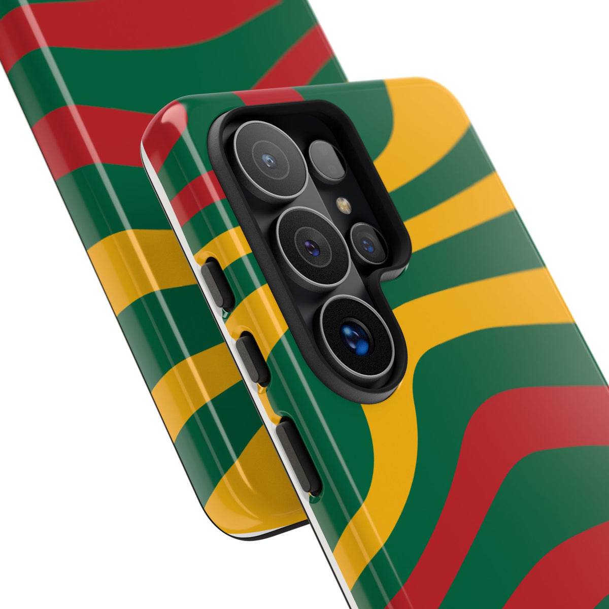 Phone Case — Retro Wavy Stripes in Green, Yellow & Red