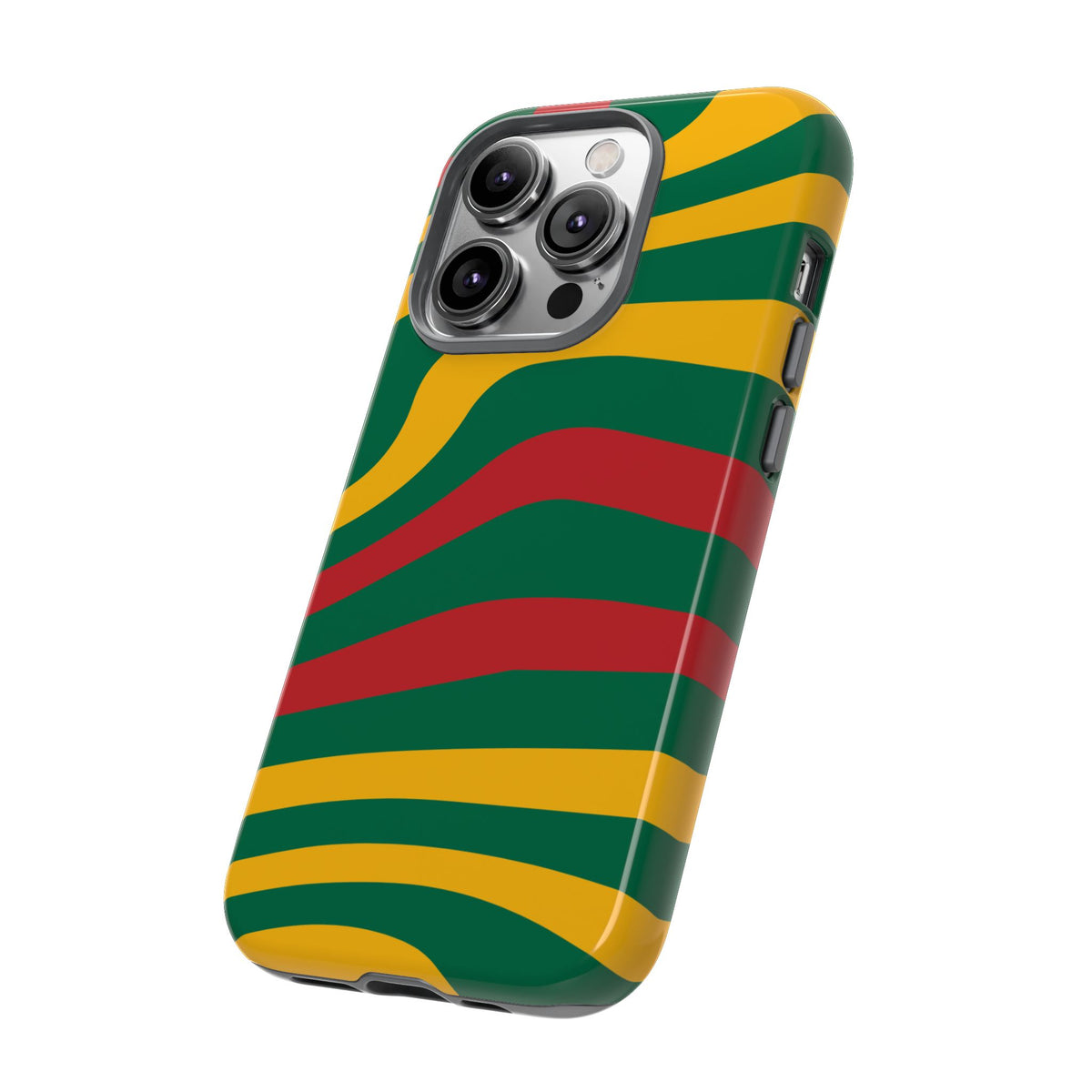 Phone Case — Retro Wavy Stripes in Green, Yellow & Red