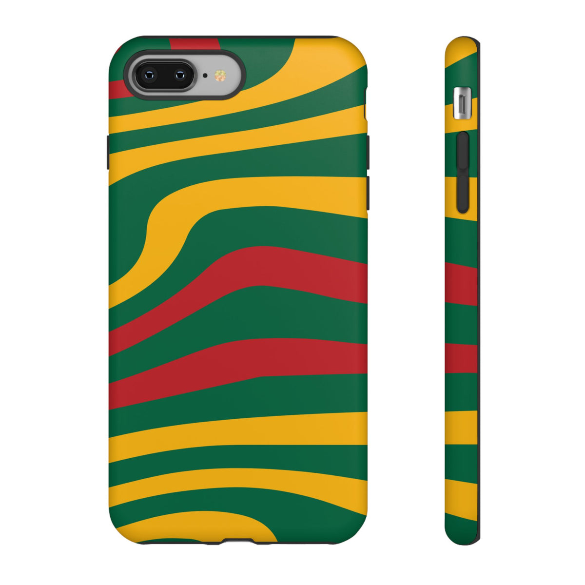 Phone Case — Retro Wavy Stripes in Green, Yellow & Red