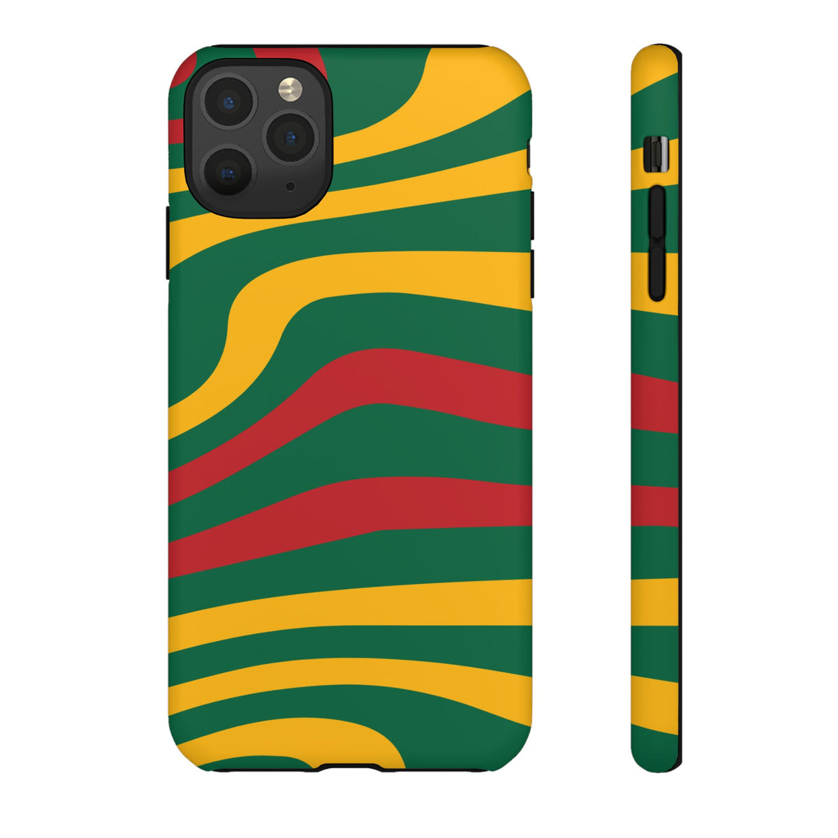 Phone Case — Retro Wavy Stripes in Green, Yellow & Red