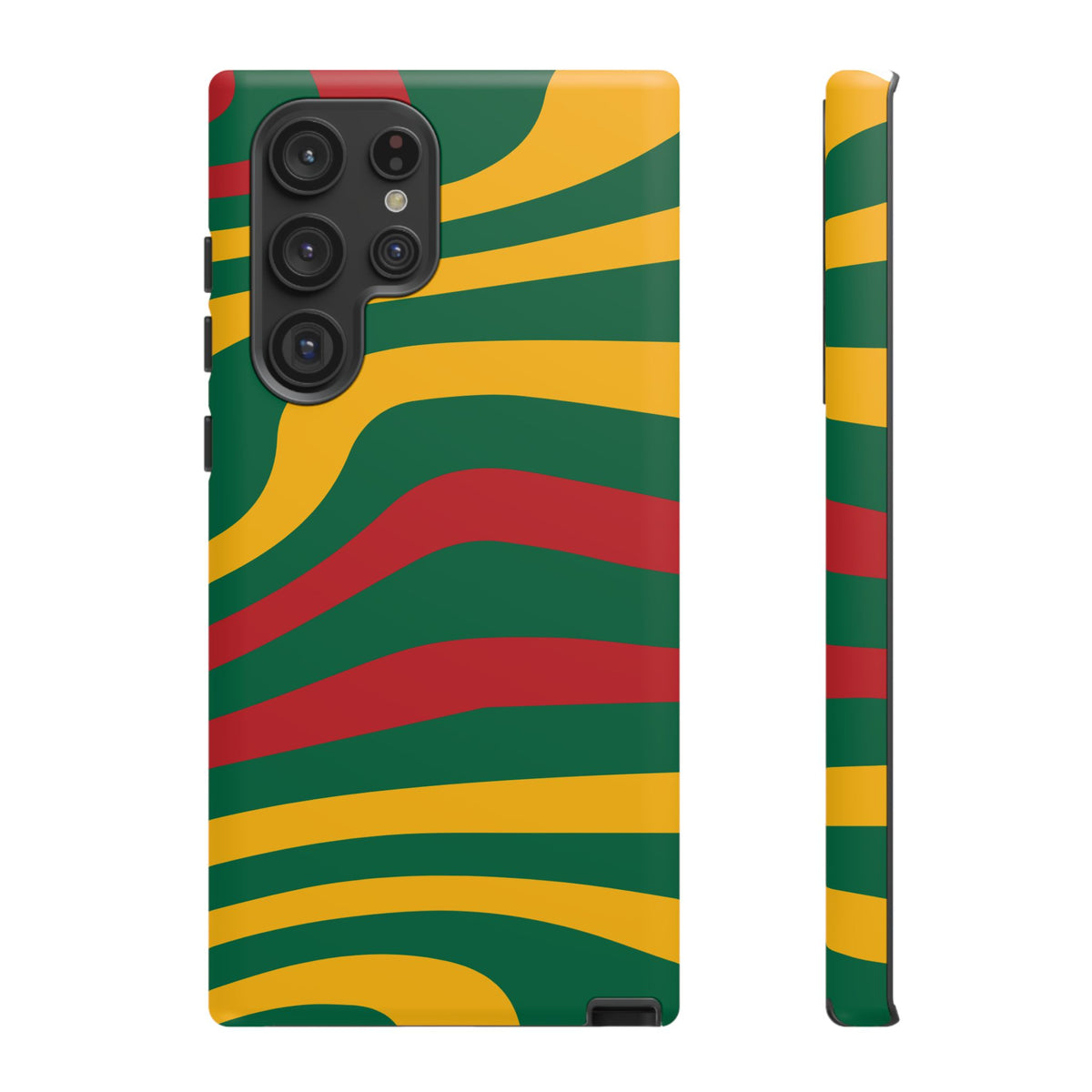 Phone Case — Retro Wavy Stripes in Green, Yellow & Red