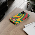 Retro Swirl Tough Phone Case — Green Red Yellow Abstract Design