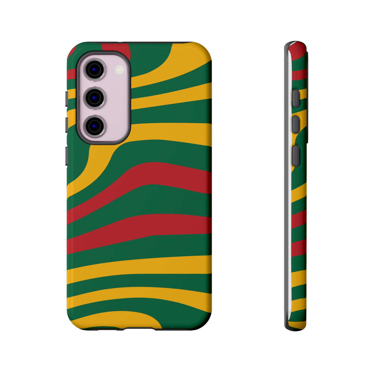 Phone Case — Retro Wavy Stripes in Green, Yellow & Red