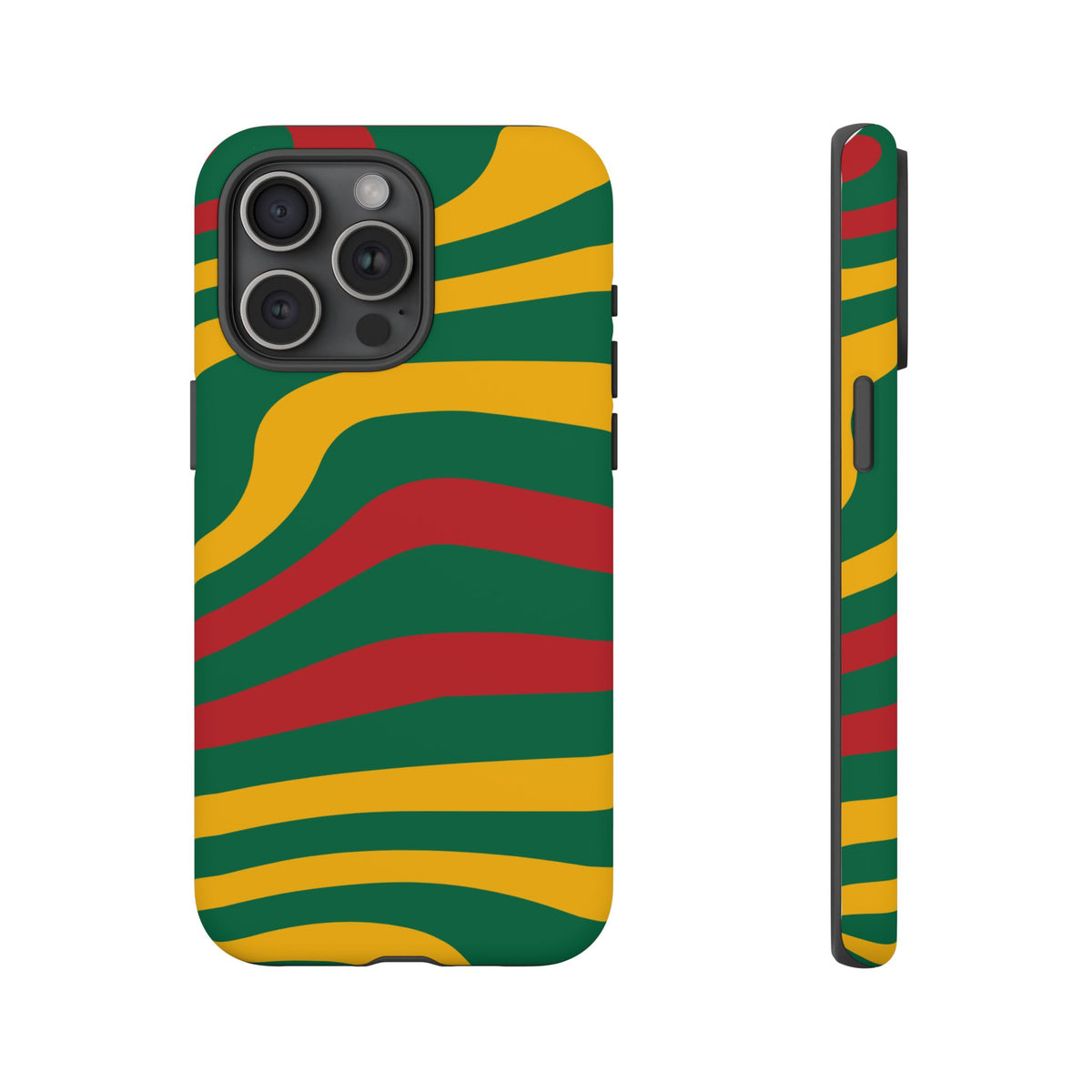 Phone Case — Retro Wavy Stripes in Green, Yellow & Red