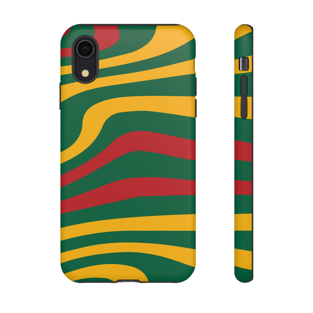 Phone Case — Retro Wavy Stripes in Green, Yellow & Red