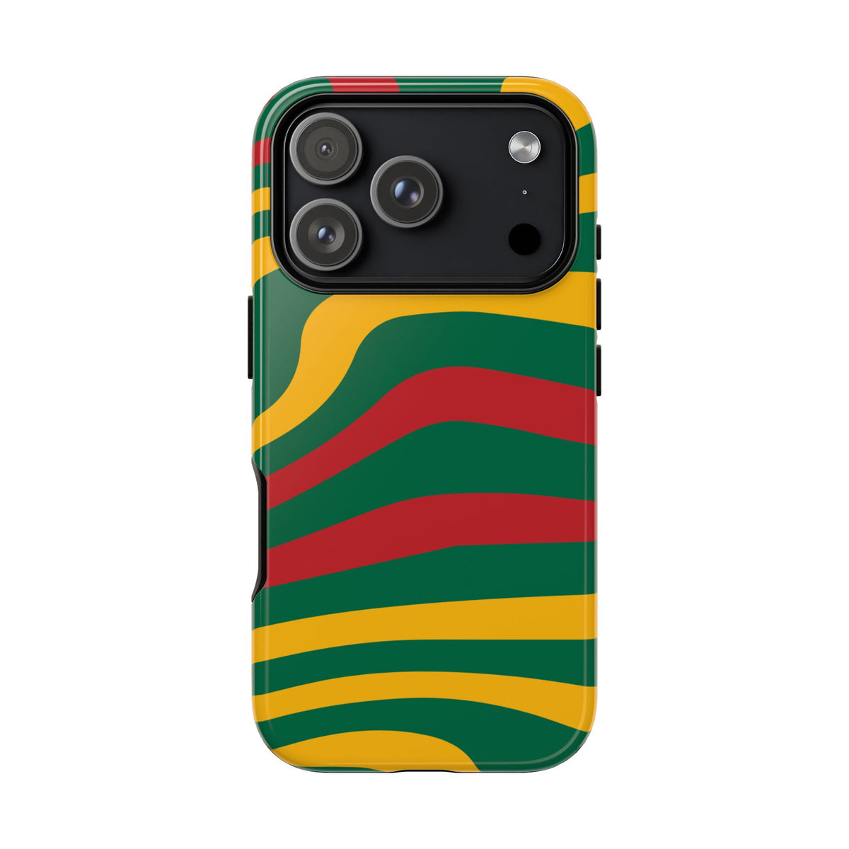Phone Case — Retro Wavy Stripes in Green, Yellow & Red