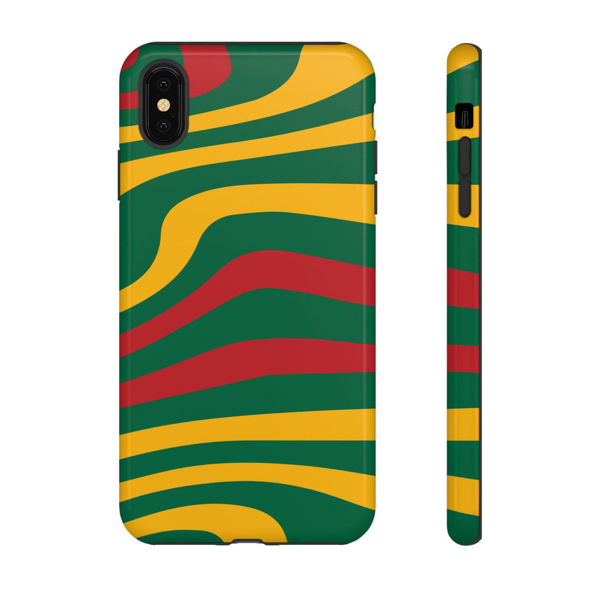 Phone Case — Retro Wavy Stripes in Green, Yellow & Red