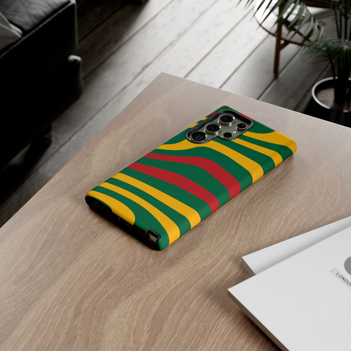 Phone Case — Retro Wavy Stripes in Green, Yellow & Red