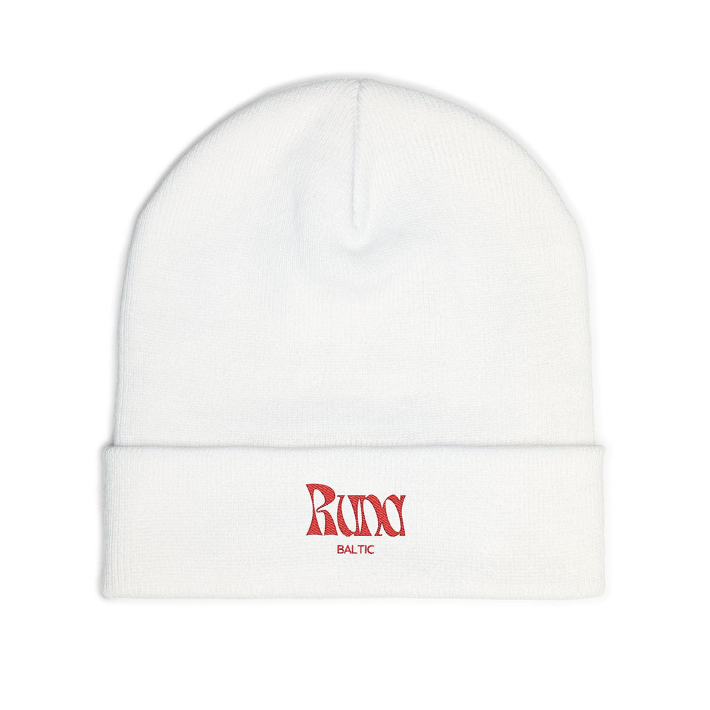 Rustic Gothic 'Runy' Embroidered Knit Beanie | Black Cuffed Hat