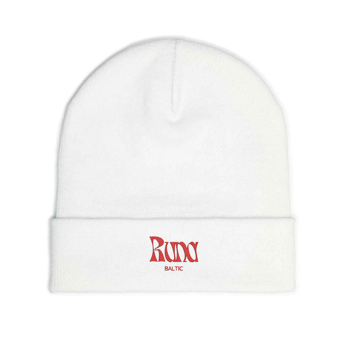 Rustic Gothic 'Runy' Embroidered Knit Beanie | Black Cuffed Hat