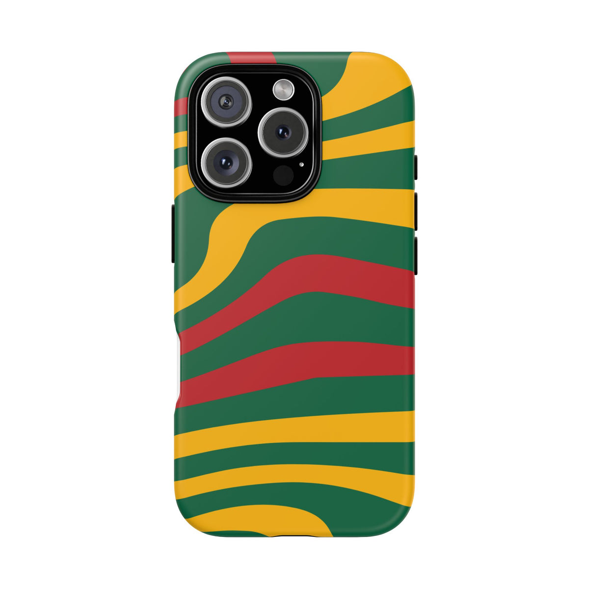 Phone Case — Retro Wavy Stripes in Green, Yellow & Red