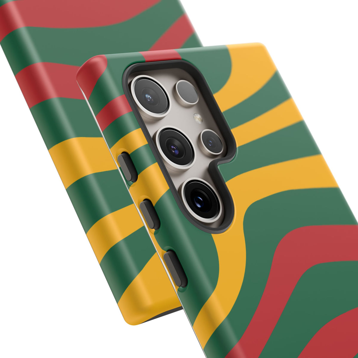 Phone Case — Retro Wavy Stripes in Green, Yellow & Red