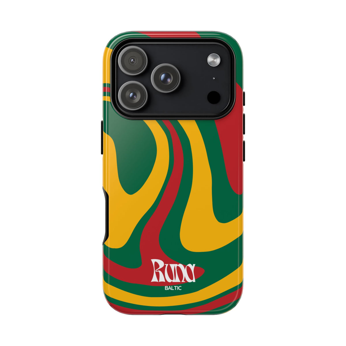 Retro Swirl Tough Phone Case — Green Red Yellow Abstract Design