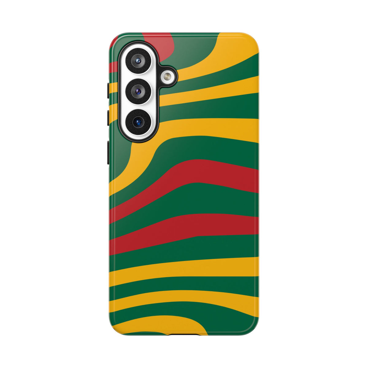 Phone Case — Retro Wavy Stripes in Green, Yellow & Red