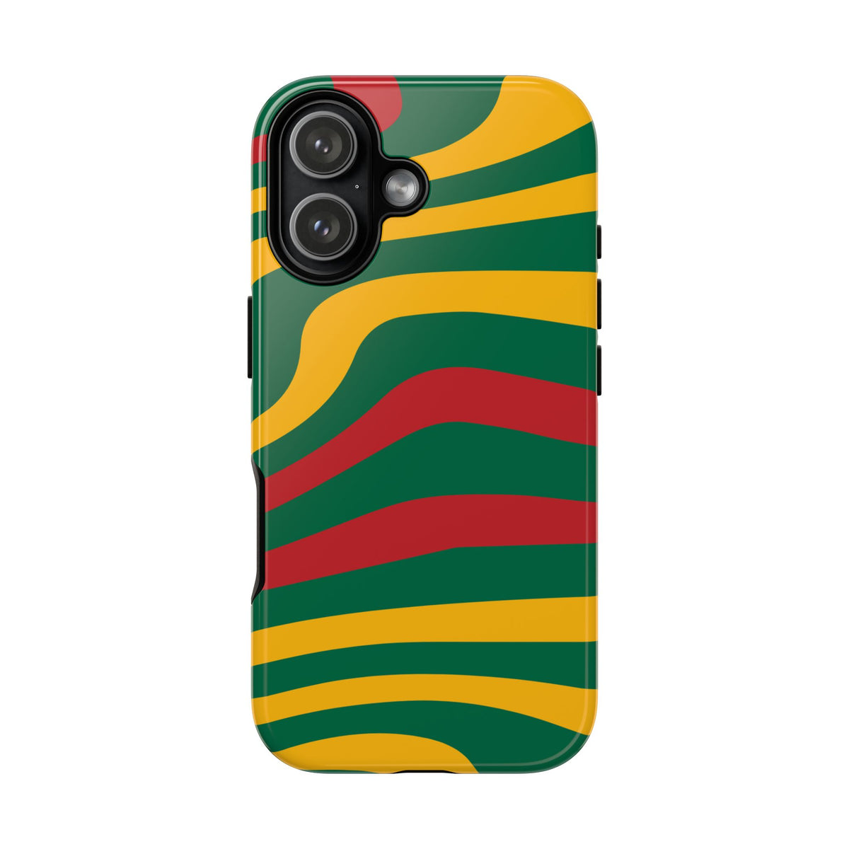 Phone Case — Retro Wavy Stripes in Green, Yellow & Red