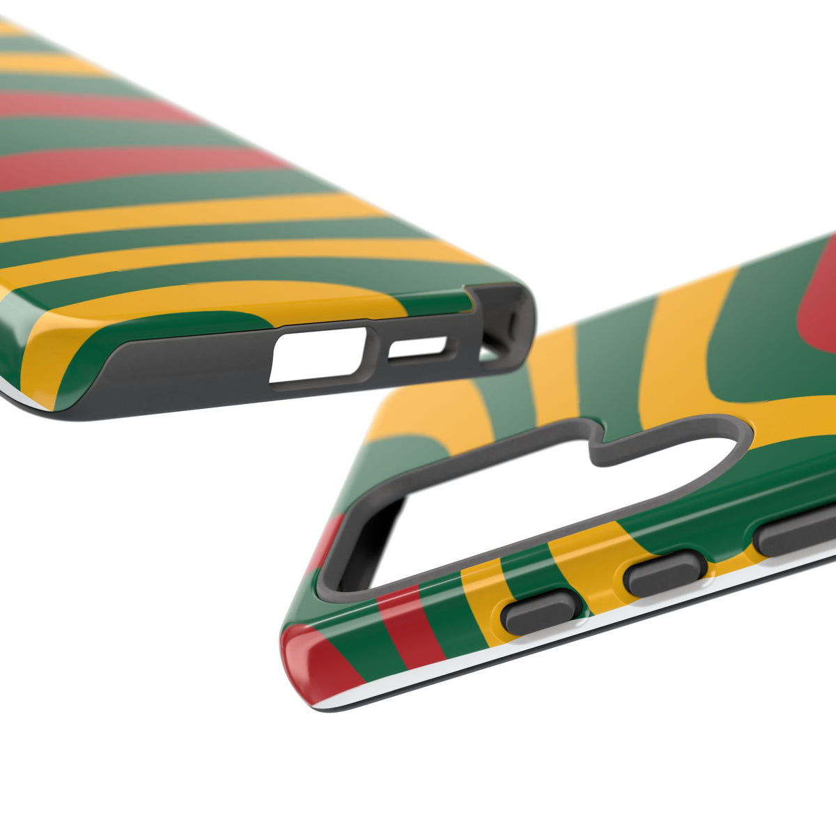 Phone Case — Retro Wavy Stripes in Green, Yellow & Red