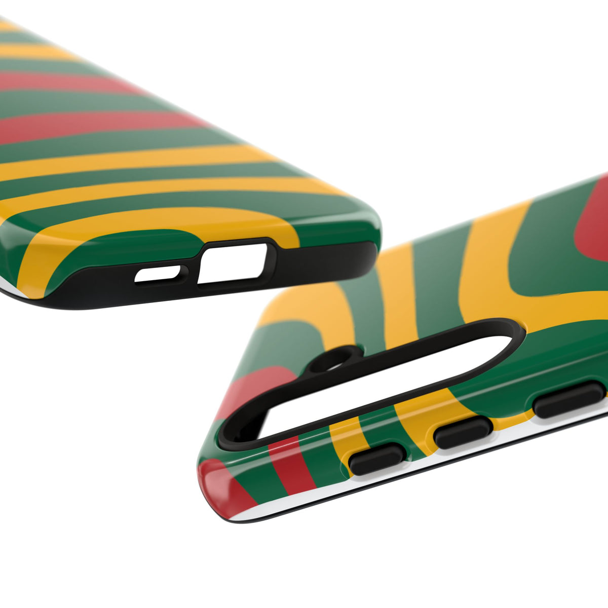 Phone Case — Retro Wavy Stripes in Green, Yellow & Red