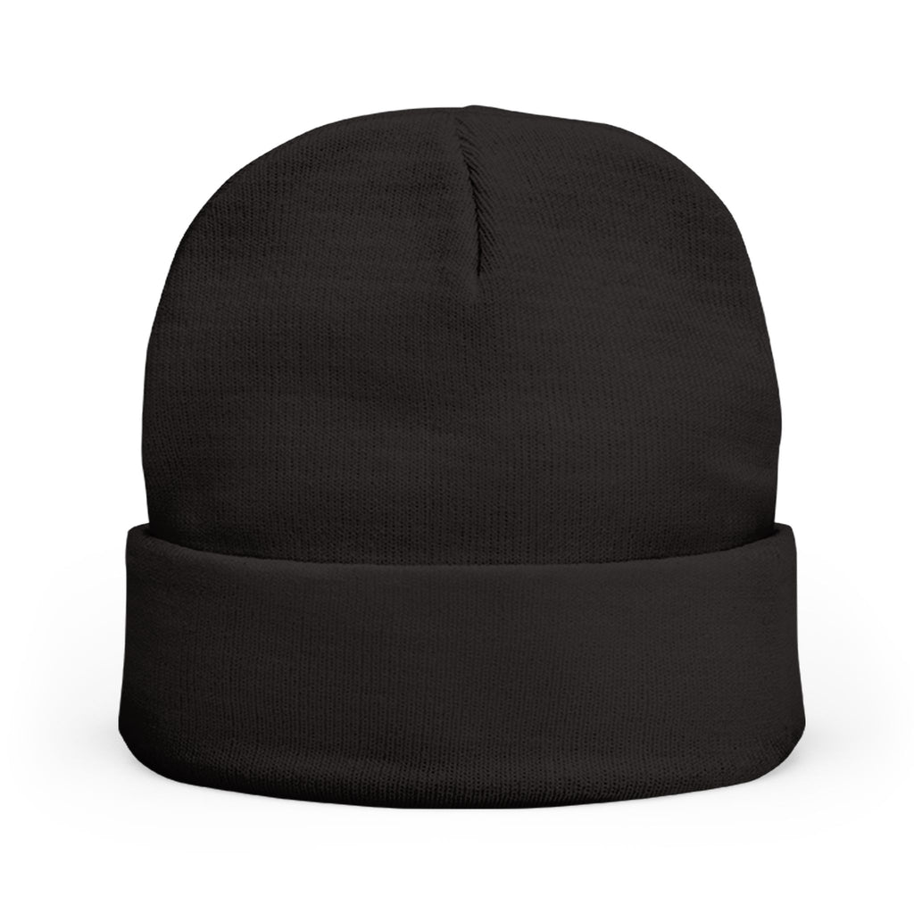 Rustic Gothic 'Runy' Embroidered Knit Beanie | Black Cuffed Hat