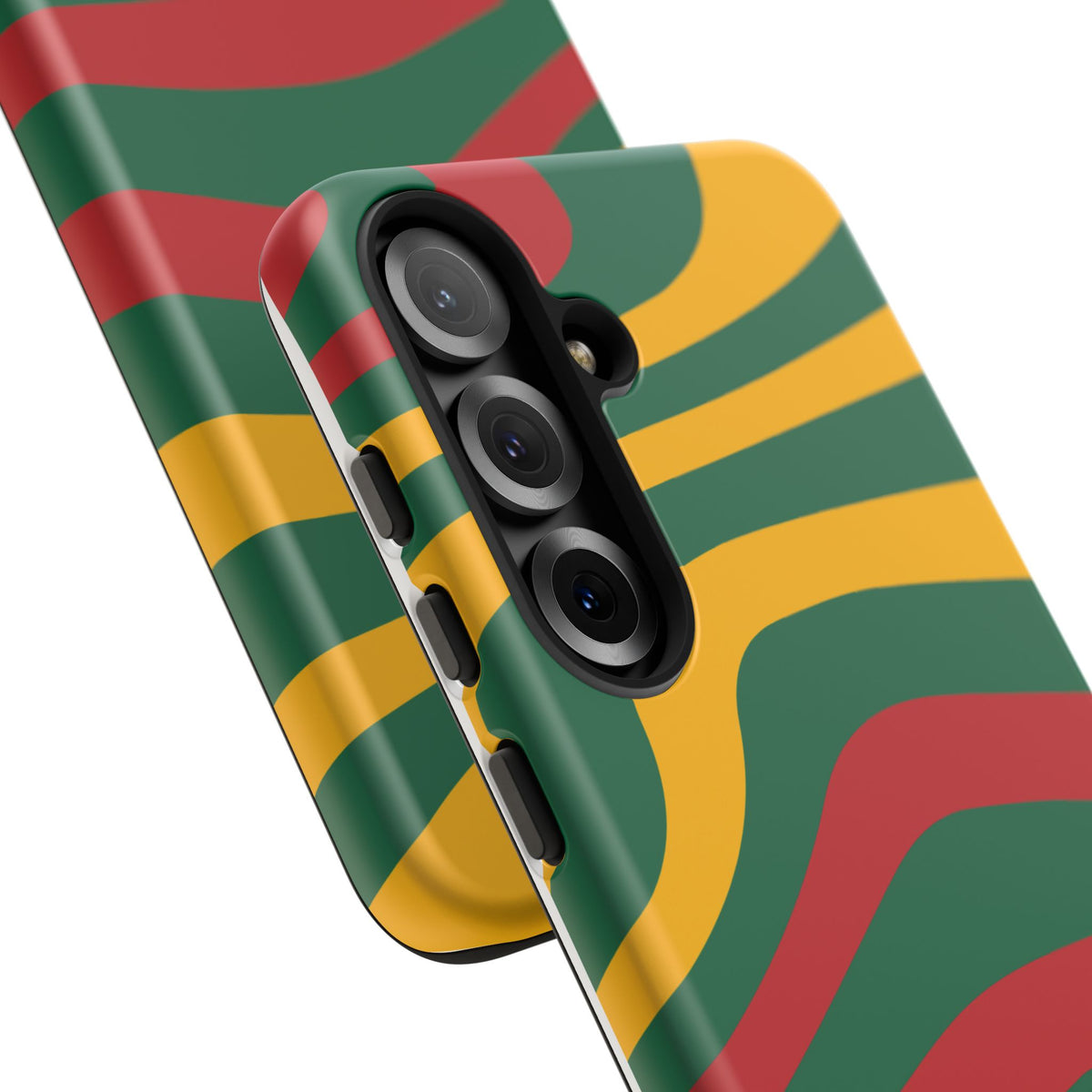 Phone Case — Retro Wavy Stripes in Green, Yellow & Red