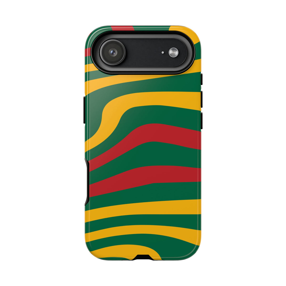 Phone Case — Retro Wavy Stripes in Green, Yellow & Red
