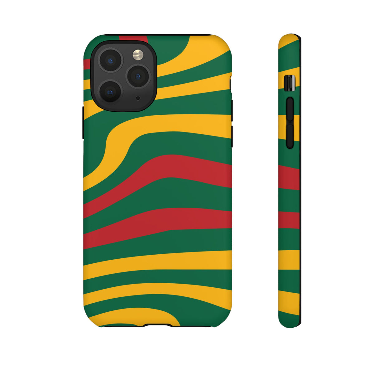 Phone Case — Retro Wavy Stripes in Green, Yellow & Red