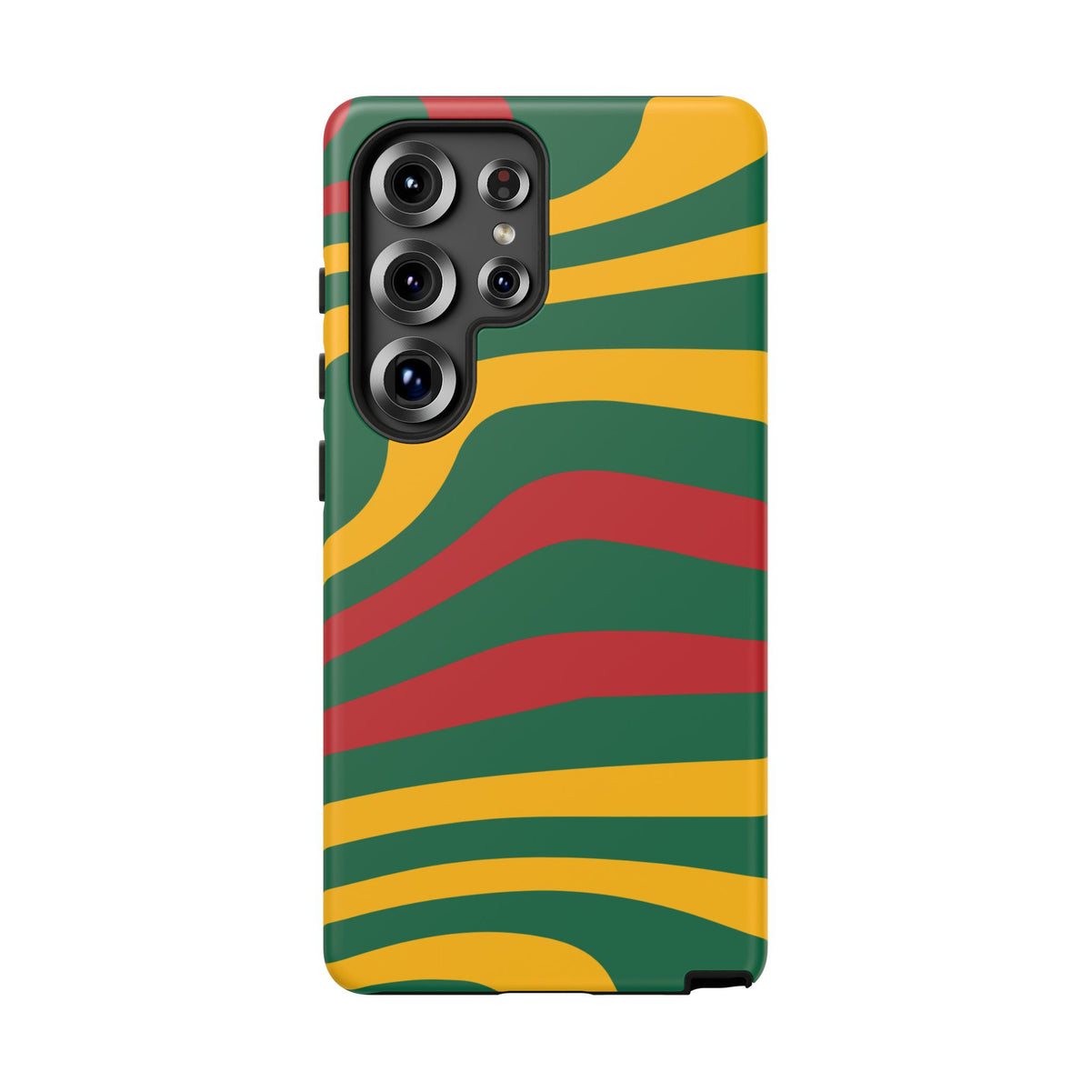 Phone Case — Retro Wavy Stripes in Green, Yellow & Red