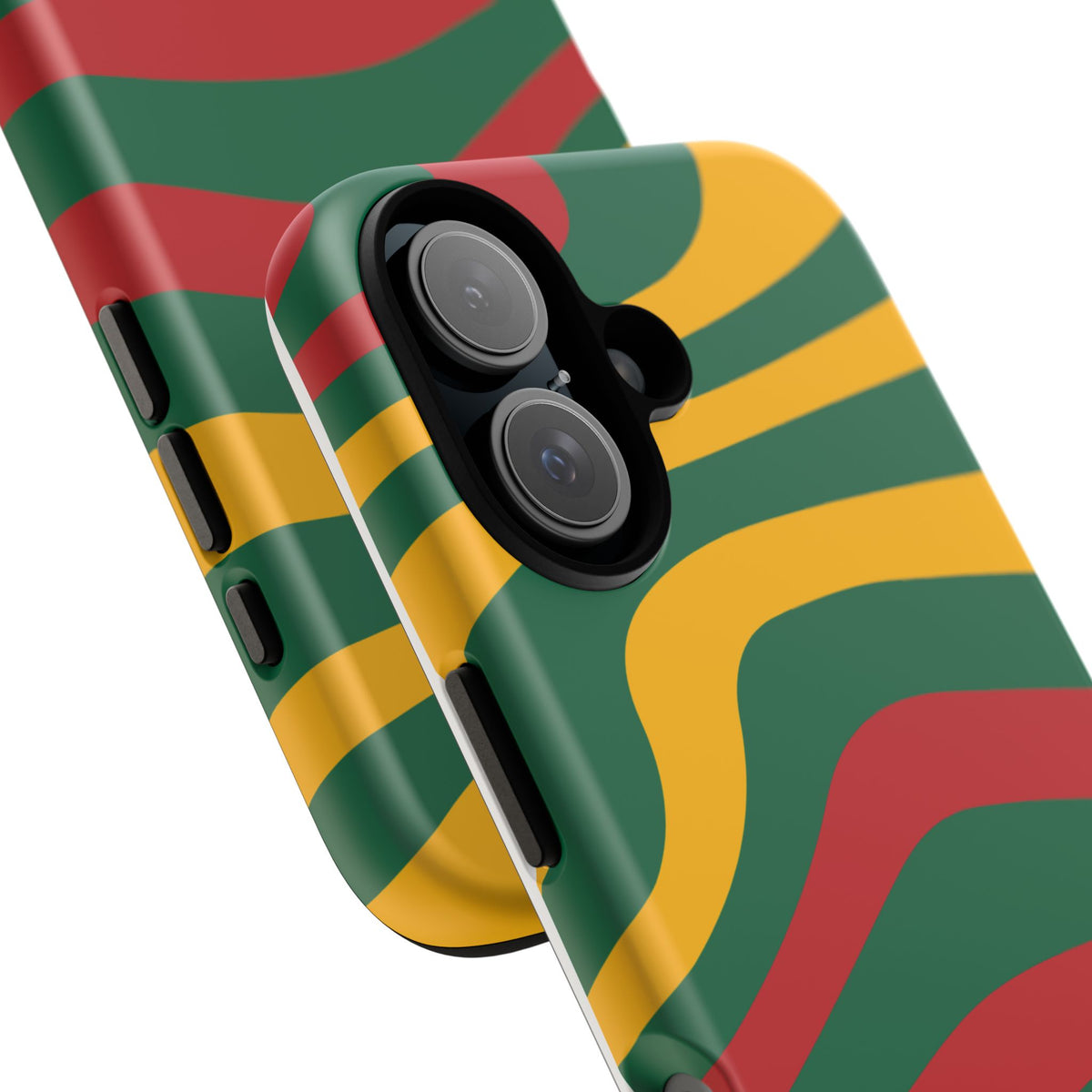 Phone Case — Retro Wavy Stripes in Green, Yellow & Red