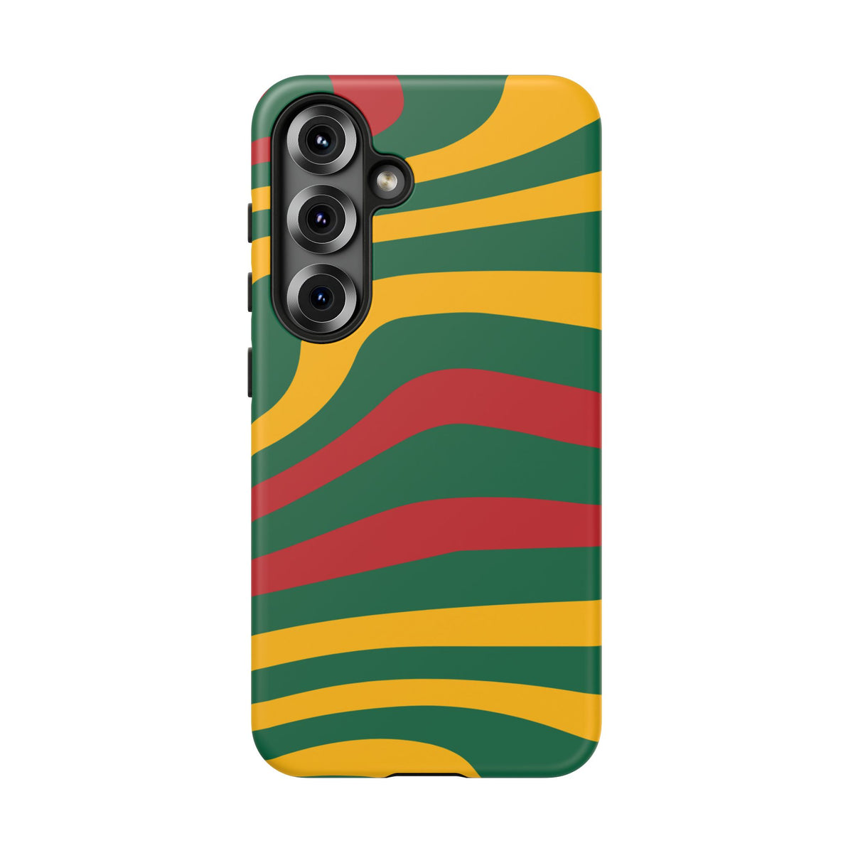 Phone Case — Retro Wavy Stripes in Green, Yellow & Red