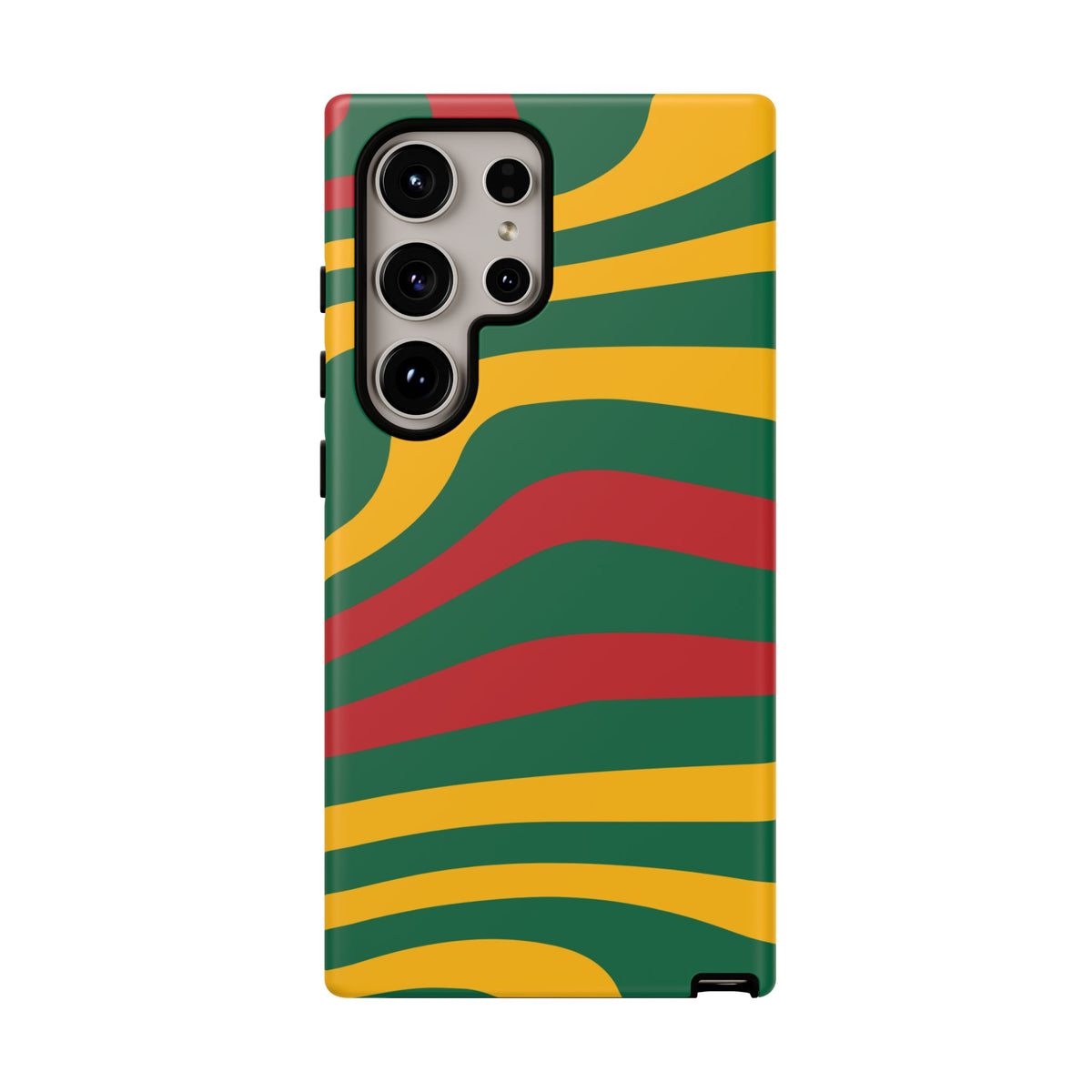 Phone Case — Retro Wavy Stripes in Green, Yellow & Red