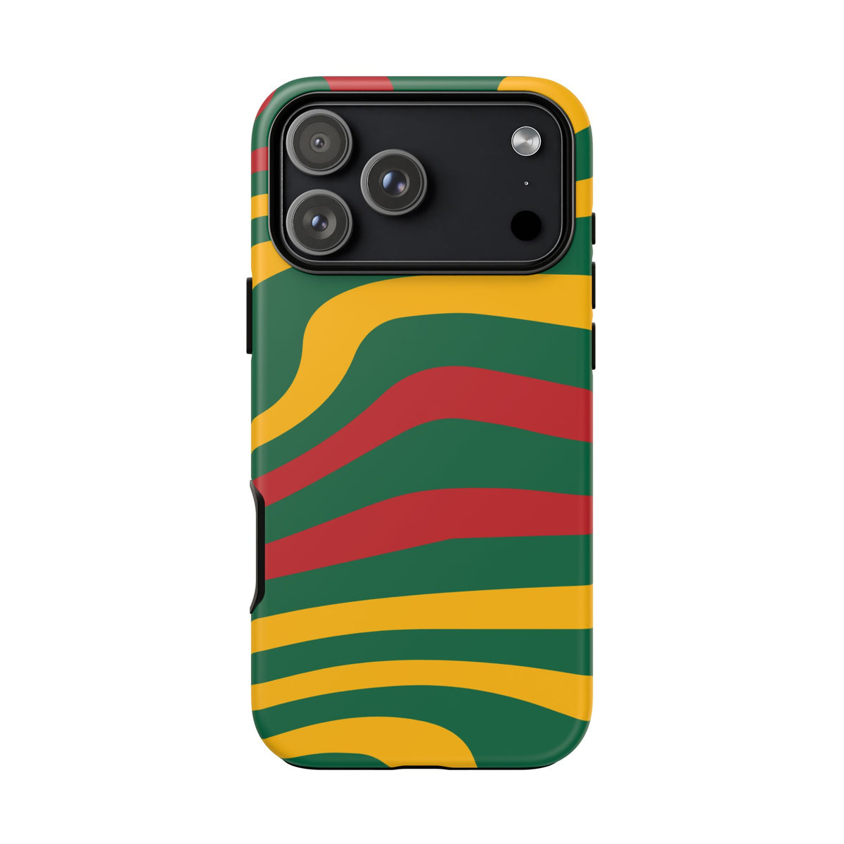 Phone Case — Retro Wavy Stripes in Green, Yellow & Red