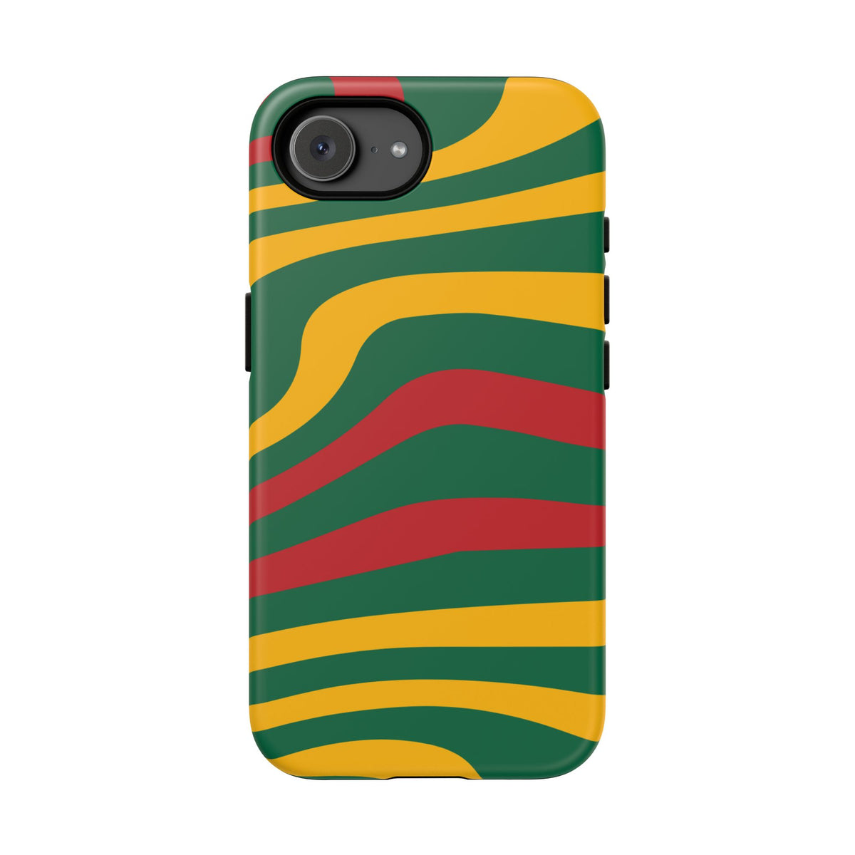 Phone Case — Retro Wavy Stripes in Green, Yellow & Red