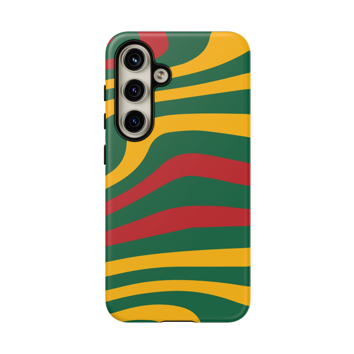 Phone Case — Retro Wavy Stripes in Green, Yellow & Red