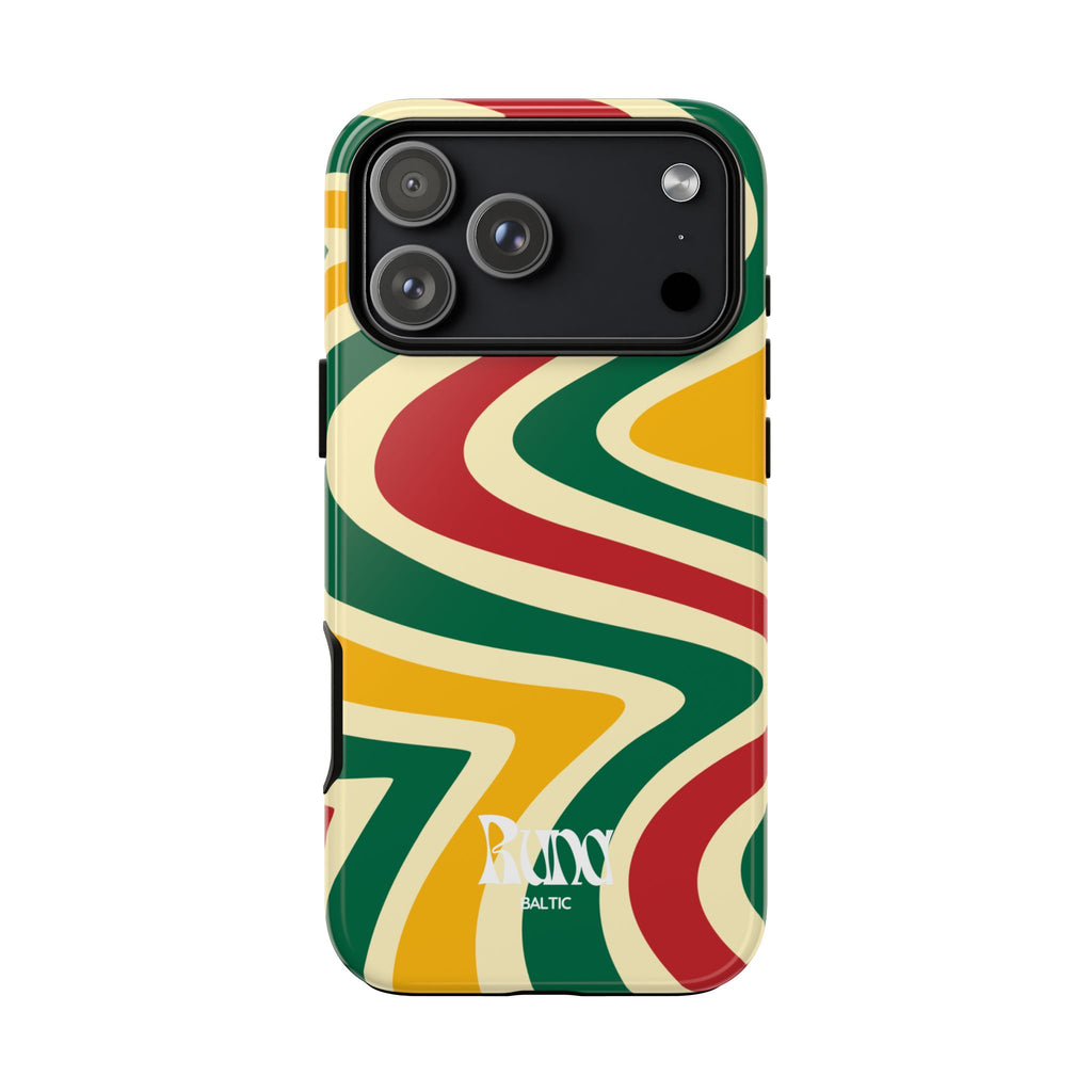 Copy of Retro Swirl Tough Phone Case — Green Red Yellow Abstract Design