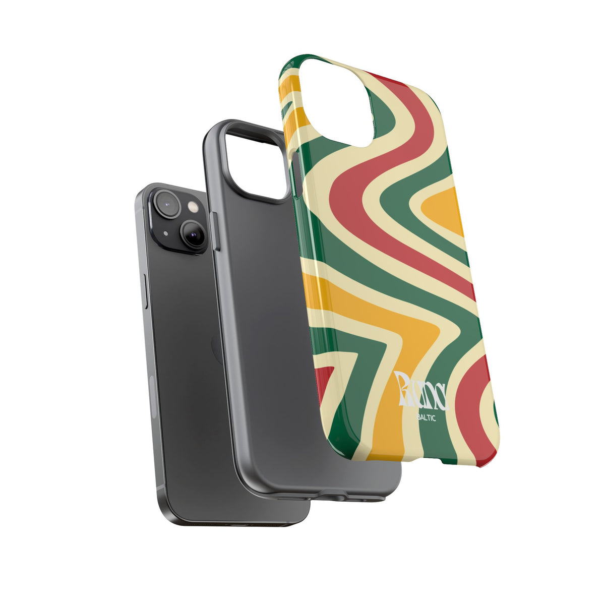 Copy of Retro Swirl Tough Phone Case — Green Red Yellow Abstract Design