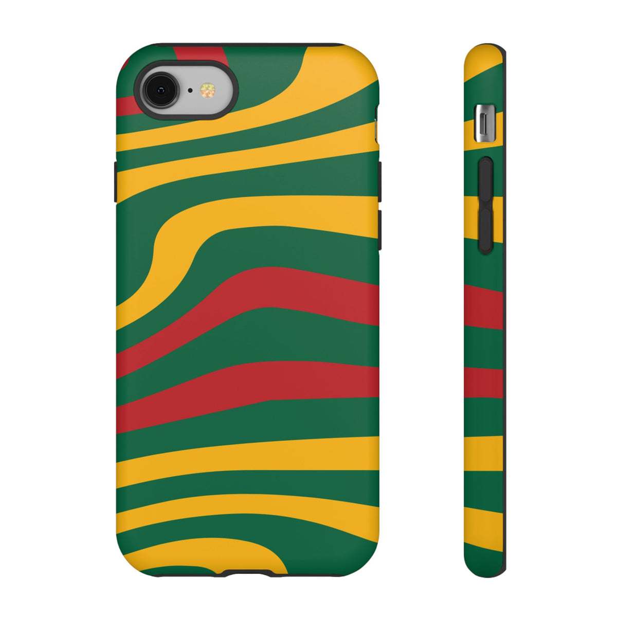 Phone Case — Retro Wavy Stripes in Green, Yellow & Red