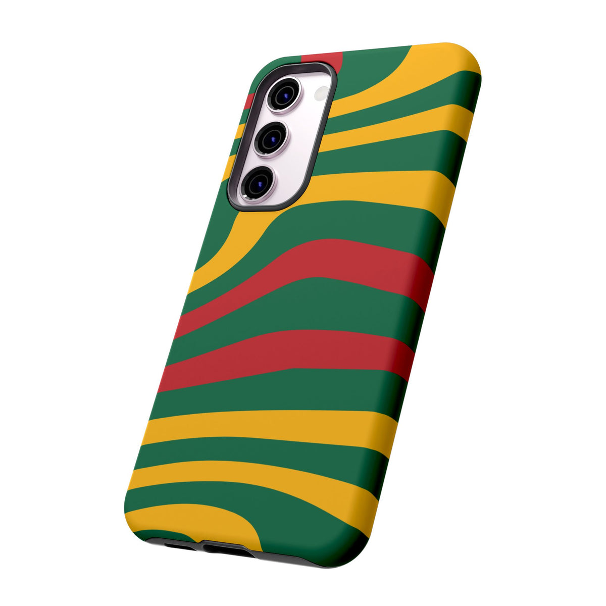 Phone Case — Retro Wavy Stripes in Green, Yellow & Red