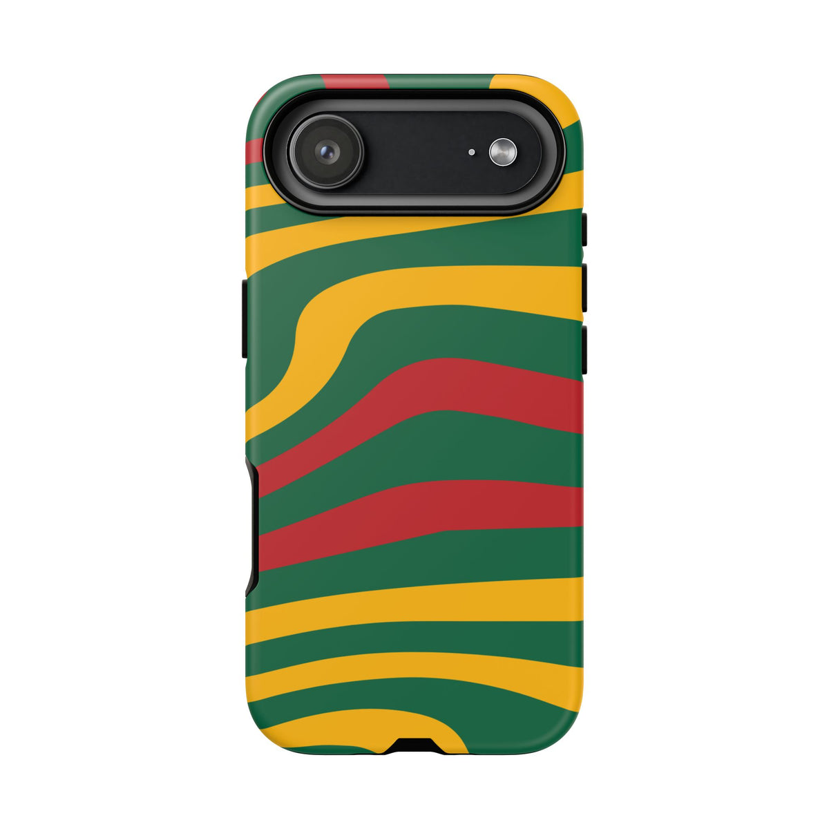 Phone Case — Retro Wavy Stripes in Green, Yellow & Red